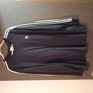 Adidas Black Long Sleeve with White Stripes